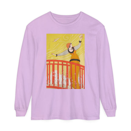 La Passerelle by Charles Martin Garment-dyed Long Sleeve T-Shirt