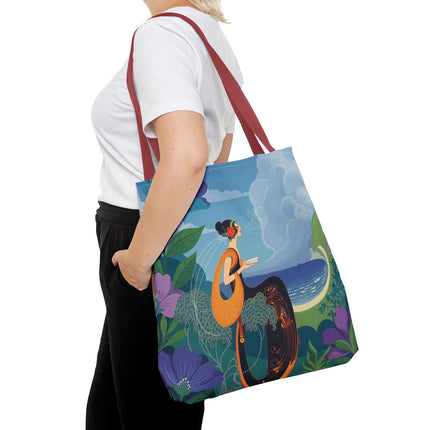 🌊🌺 The Lady Of The Seaside Garden Tote Bag – Art Deco Coastal Fantasy
