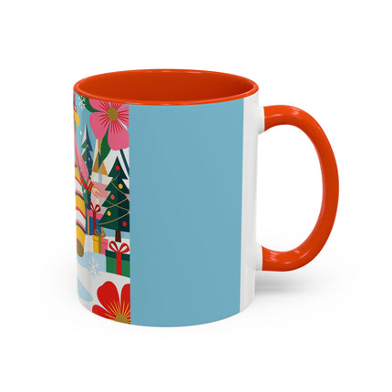 🌼🎄 The Christmas Blossom Belle Colorful Mug – Colorful Art Deco Holiday Fantasy