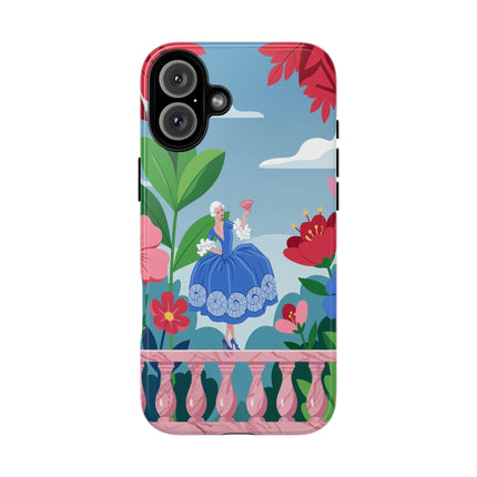 🌺🪭 The Lady Of The Grand Flower Terrace Phone Case – Art Deco Garden Elegance