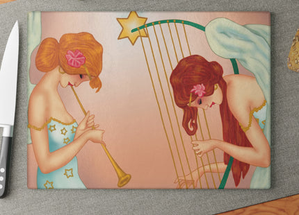 Heavenly Angel Duet Glass Cutting Board