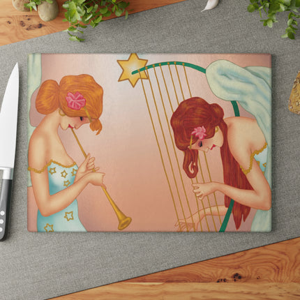 Heavenly Angel Duet Glass Cutting Board