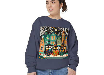 Night of the Trick-or-Treating Owlets Unisex Garment-Dyed Sweatshirt