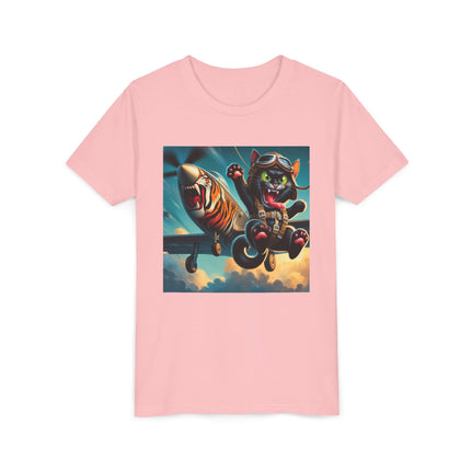 Parachuting Cat Commando Youth Short Sleeve Tee