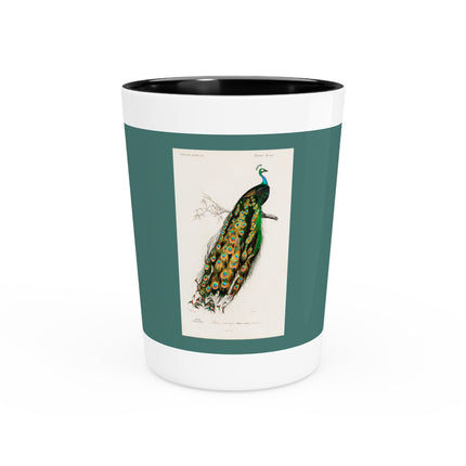 Indian Peafowl by Charles Dessalines D' Orbigny Ceramic Shot Glass