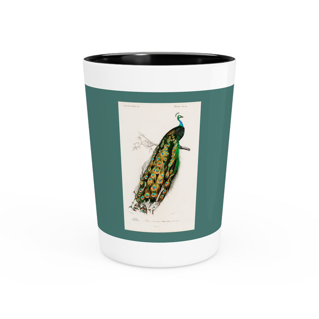 Indian Peafowl by Charles Dessalines D' Orbigny Ceramic Shot Glass