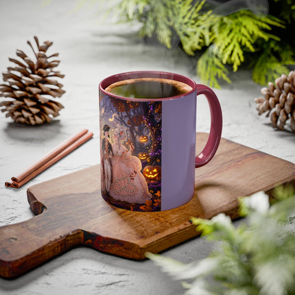 🎃🌙 The Midnight Court Of Pumpkin Grove Colorful Mug – Elegant Halloween Masquerade