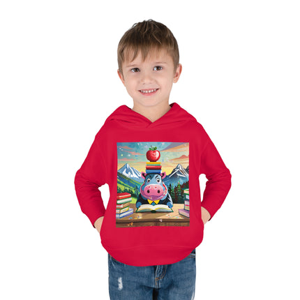 Hippos Hit the Books Toddler Pullover Fleece Hoodie