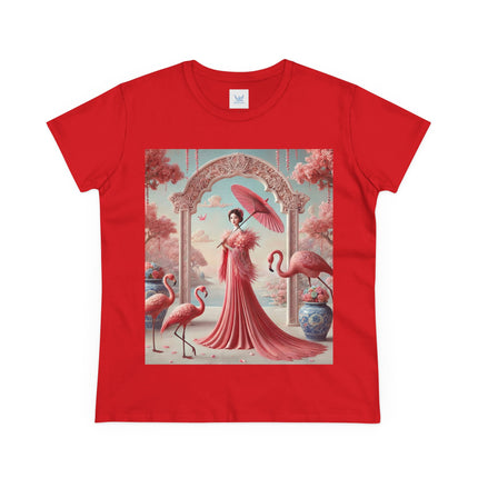 Petals, Porcelain, and Flamingos Cotton Tee