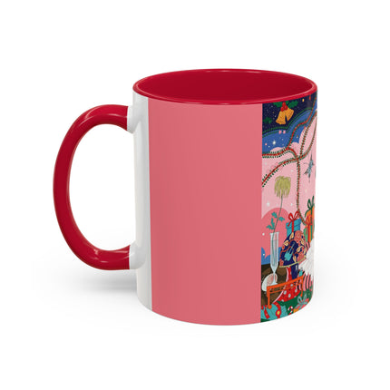 🎀🎄 Christmas Morning In The Rose Parlor Colorful Mug – Art Deco Holiday Fantasy