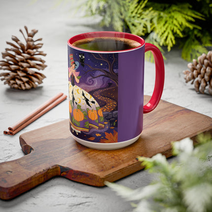 🎃🌙 The Pumpkin Moon Dress Colorful Mug – Whimsical Halloween Fashion