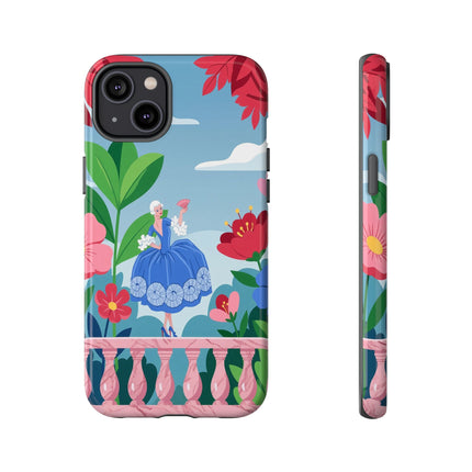 🌺🪭 The Lady Of The Grand Flower Terrace Phone Case – Art Deco Garden Elegance