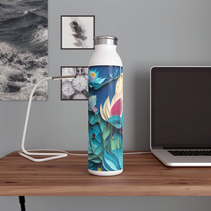 Ethereal Moonlit Lake Slim Water Bottle