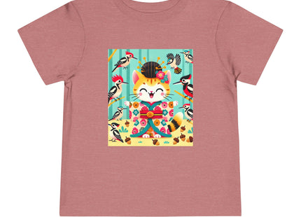 Geisha Kitten in the Woodpecker Grove Toddler Short Sleeve Tee