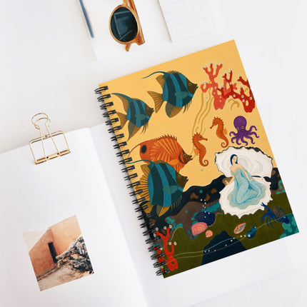 🐚🐠 The Lady Of The Enchanted Aquarium Spiral Notebook – Art Deco Undersea Fantasy
