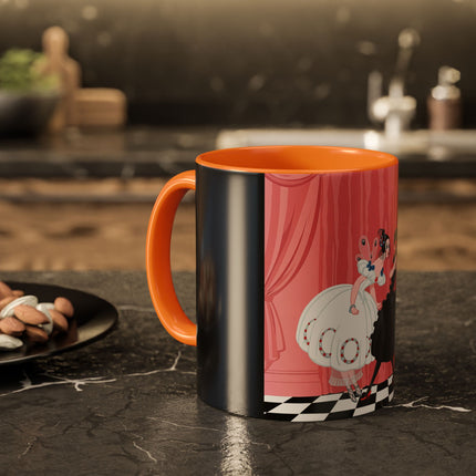 The Ladies Behind The Velvet Curtain Colorful Mugs – Art Deco Theatrical Elegance