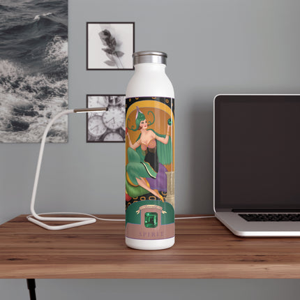 May & Emerald (from the Gem Series) by Sofia Chiostri Slim Water Bottle