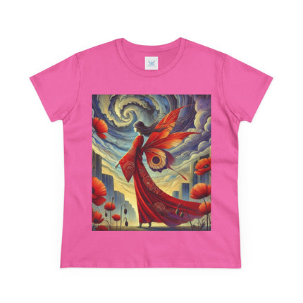 The Poppy Fairy in the Wind Cotton Tee