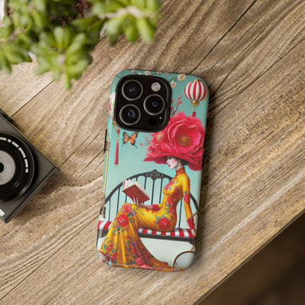 Reading In A Painted Garden Phone Cases