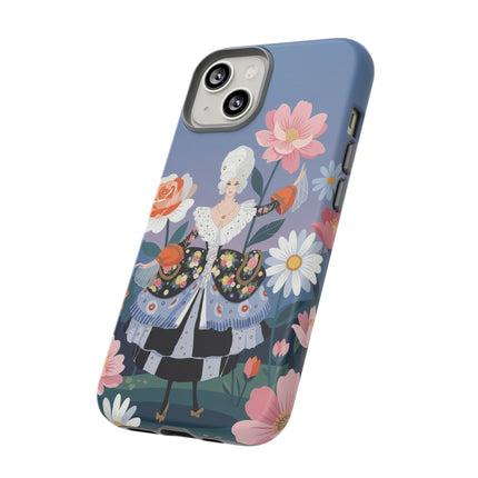 🌸🎀 The Grand Floral Promenade Phone Case – Art Deco Fashion Fantasy