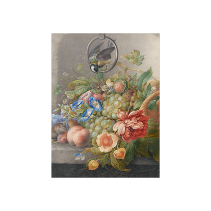 Still Life With Flowers, Fruit, A Great Tit And A Mouse by Herman Henstenburgh Fine Art Posters