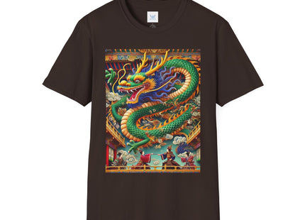 Tibetan Dragon Over Kabuki Duel Unisex Softstyle T-Shirt