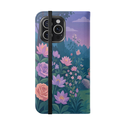 🌸🐶 The Grand Garden Dressing Flip Case – Art Deco Floral Elegance