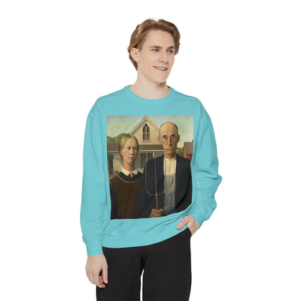 American Gothic by Grant Wood Unisex Garment-Dyed Sweatshirt
