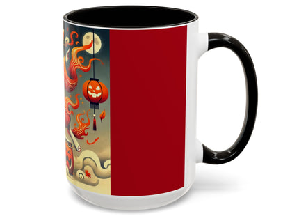 Jack-O’-Lantern Drums & The Kabuki Rabbit Colorful Mugs (11oz, 15oz)