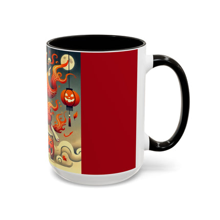 Jack-O’-Lantern Drums & The Kabuki Rabbit Colorful Mugs (11oz, 15oz)