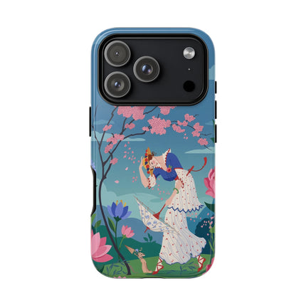 🌸☂️ The Lady Of The Falling Blossoms Phone Case – Art Deco Garden Whimsy