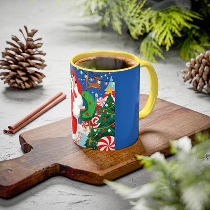 🦌🍬 The Lady Of The Peppermint Christmas Garden Colorful Mug – Colorful Art Deco Holiday Fantasy