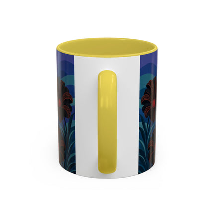🖤🌺 The Midnight Floral Acrobat Colorful Mug – Art Deco Fashion Whimsy