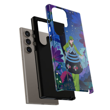 🌸🐦 The Lady Of The Midnight Bird Garden Phone Case – Art Deco Floral Fantasy
