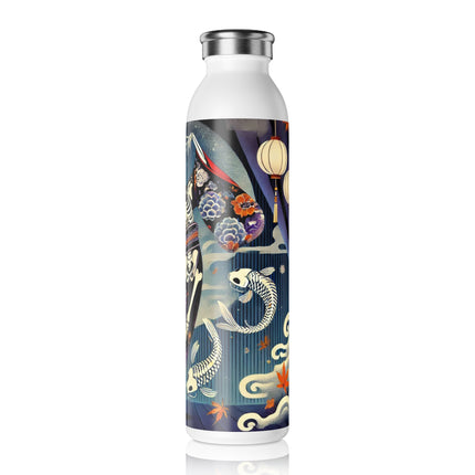 Skeleton Kabuki Performer Slim Water Bottle