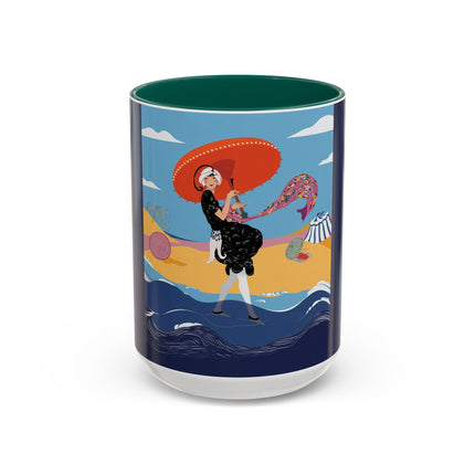 Beachside Promenade Colorful Mugs – Chic Summer Stroll & Coastal Glamour