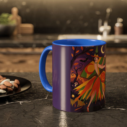 🎃🧙 The Witch Of Jack-O'-Lantern Hollow Colorful Mug – Whimsical Halloween Charm