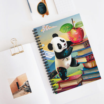 Cute Panda Spiral Notebook - Ruled Line
