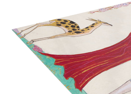 Woman, Fawn, and Red Tree by George Barbier Postcards (envelopes included) - Bundles of 10, 30, 50 Pieces