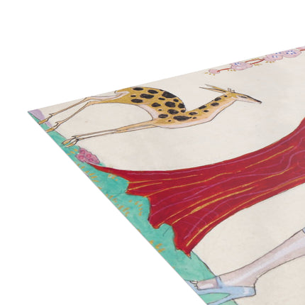 Woman, Fawn, and Red Tree by George Barbier Postcards (envelopes included) - Bundles of 10, 30, 50 Pieces