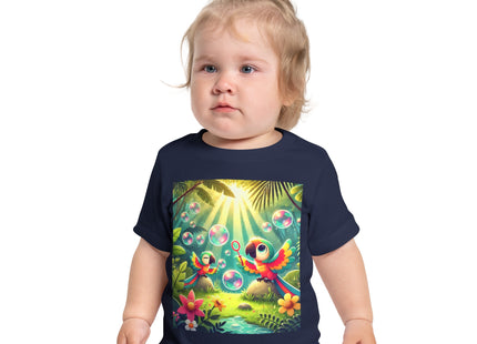 Parrots and Bubbles Baby Short Sleeve T-Shirt