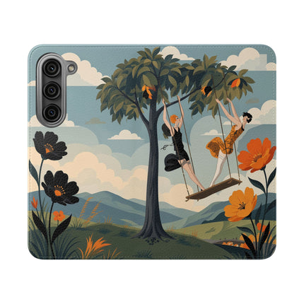 🌳🌺 The Ladies Of The Garden Swing Flip Case – Art Deco Floral Adventure
