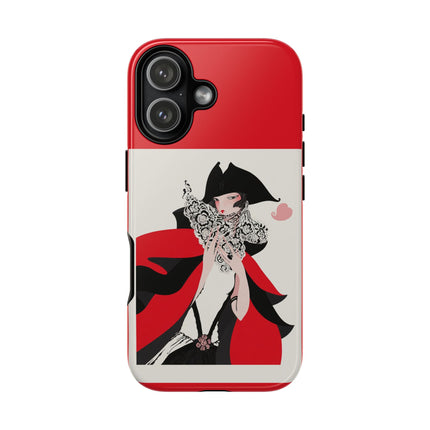 Crimson Masquerade Phone Case – Dramatic Grace & Bold Elegance