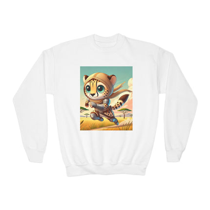 Swift Cheetah Youth Crewneck Sweatshirt – Speed, Energy & Adventure