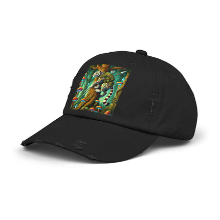 Silent Stripes Unisex Distressed Cap