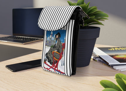 Elegant Winter Woman in Sleigh Small Cell Phone Wallet