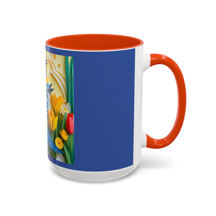Blue Jays in a Spring Garden Colorful Mugs (11oz, 15oz)