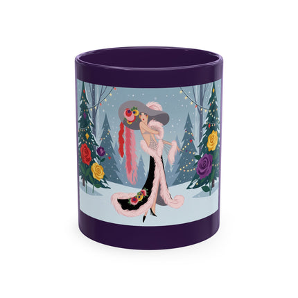 🏮🎄 The Winter Lantern Celebration Ceramic Mug – Art Deco Asian Christmas Elegance