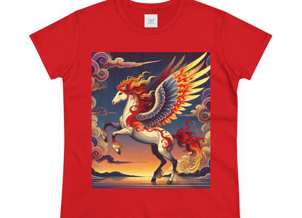 Flame-Winged Horse at Sunset Women's Midweight Cotton Tee