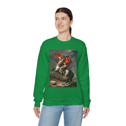 Napoleon Crossing the Alps by Jacques-Louis David Heavy Blend™ Crewneck Sweatshirt